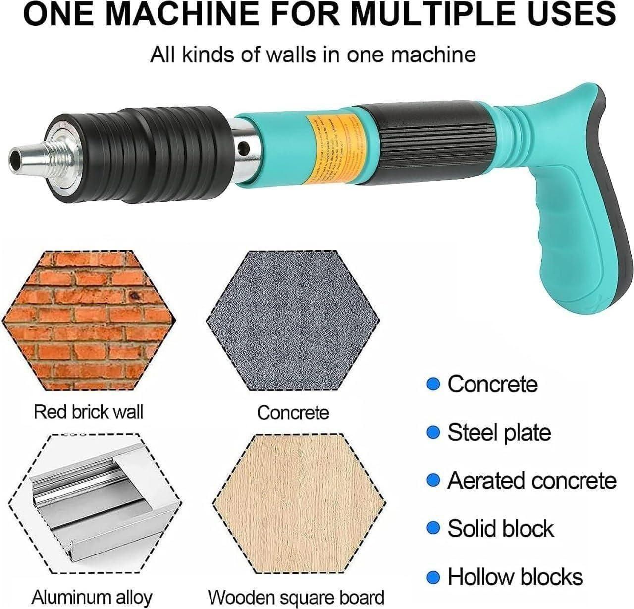 4 Speed Adjustable Manual steel Concrete Nail Gun tool -utilityhubb