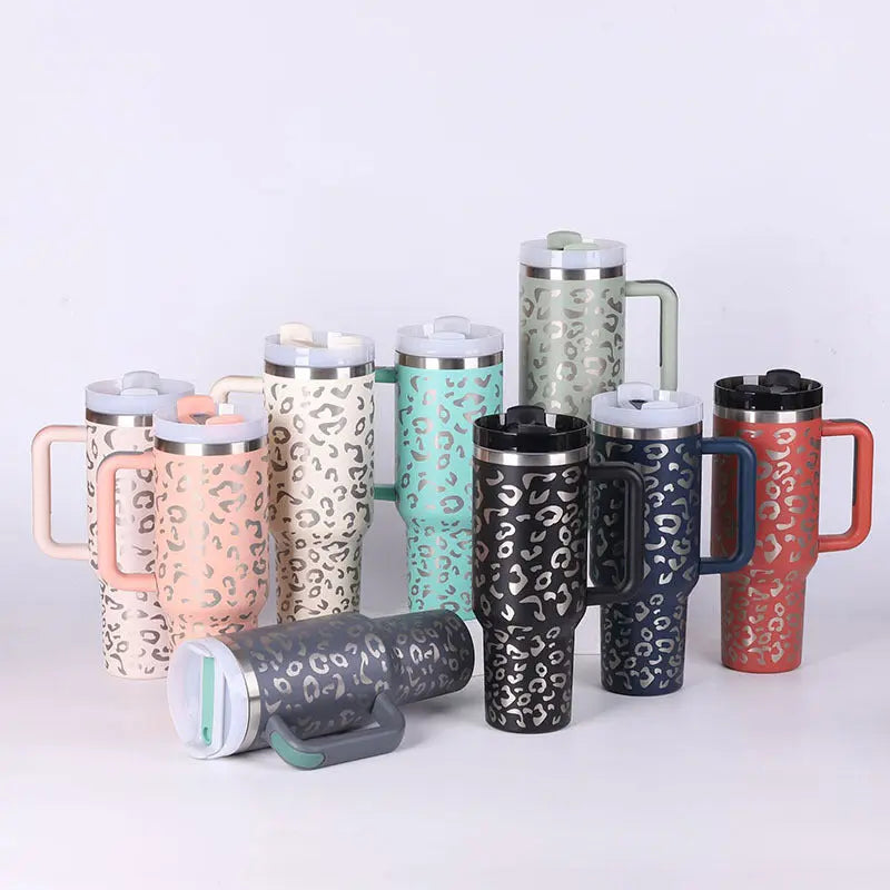 40 Oz Tumbler With Handle and Straw Insulated, Stainless Steel Spill Proof Vacuum Coffee Cup Tumbler With Lid Utilityhubb
