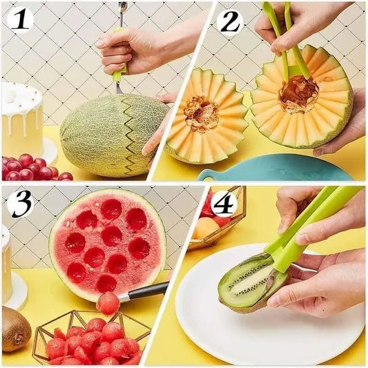 Professional 4 in 1 Watermelon Cutter Stainless Steet utilityhubb 