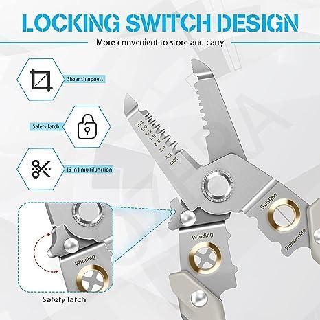 6 in 1 Cable Looping, Splitting, Cutting Pliers Wire Strippers