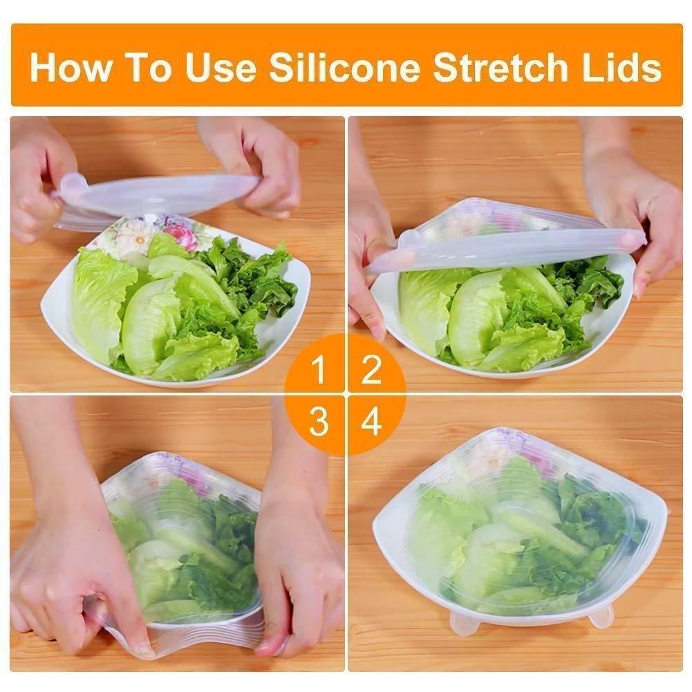 Reusable multi size streachable silicon lids for food and bowl cover