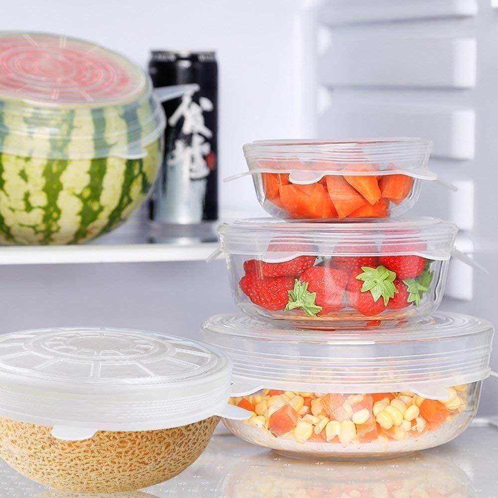 Reusable multi size streachable silicon lids for food and bowl cover