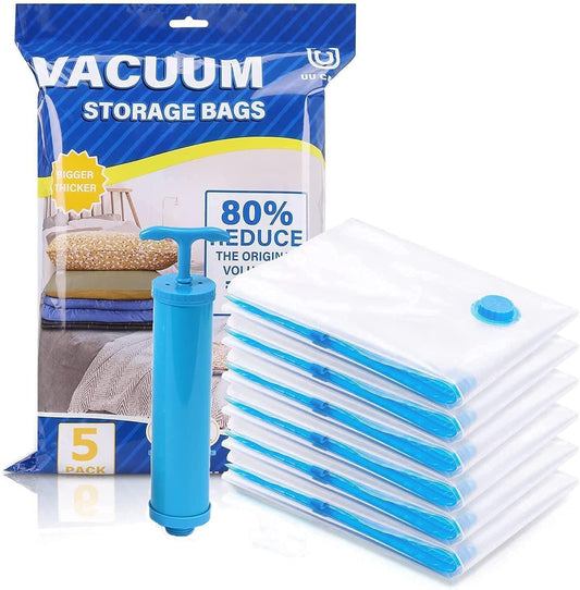Reusable Vacuum Storage Space Saver Bags (Pack of 5) - Utilityhubb