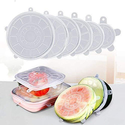 Reusable multi size streachable silicon lids for food and bowl cover