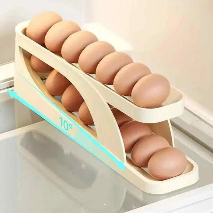 Automatically Rolling Egg Holder Container Display Rack - Utilityhubb