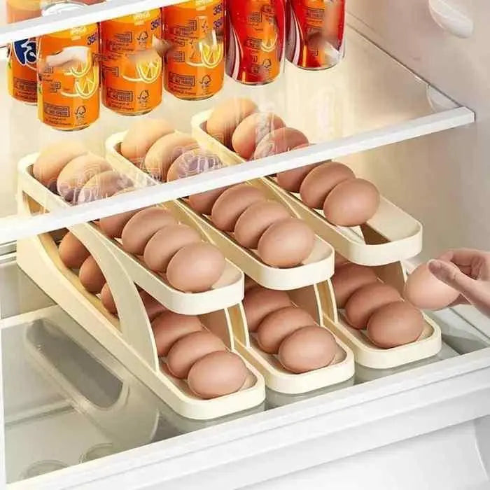 Automatically Rolling Egg Holder Container Display Rack - Utilityhubb