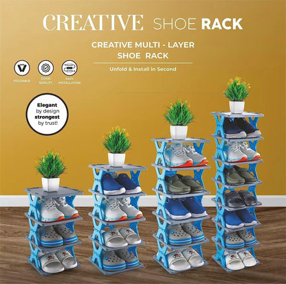 Smart Foldable Shoes Tier Shoe Rack 4 Layer - Utilityhubb