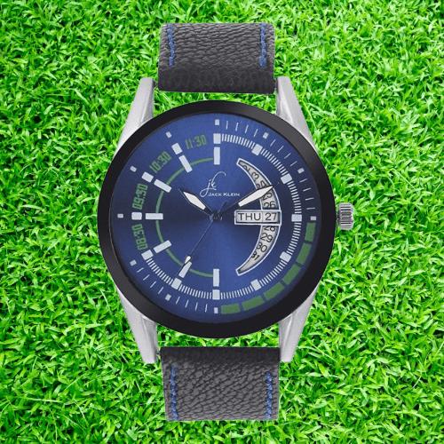 Stylish Blue Dial Day And Date Working Analog Watch - Utilityhubb