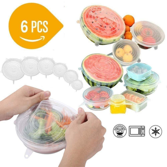 Reusable multi size streachable silicon lids for food and bowl cover