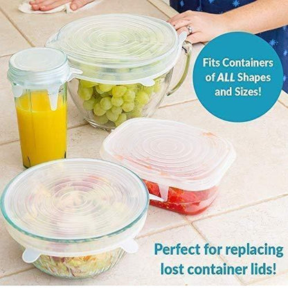 Reusable multi size streachable silicon lids for food and bowl cover