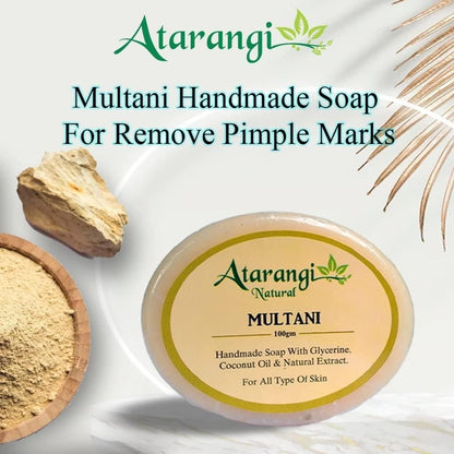 Multani Mitti Handmade Soap With Multani Mitti For Remove Pimple Marks (Pack Of 4)