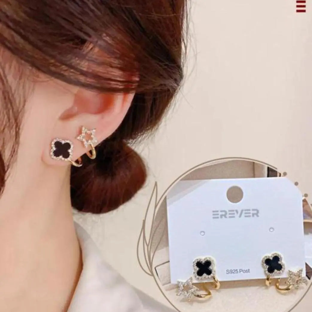 AVR JEWELS Korean Fashion jewelry earrings Vibrato live four leaf Clover Earrings - Utilityhubb