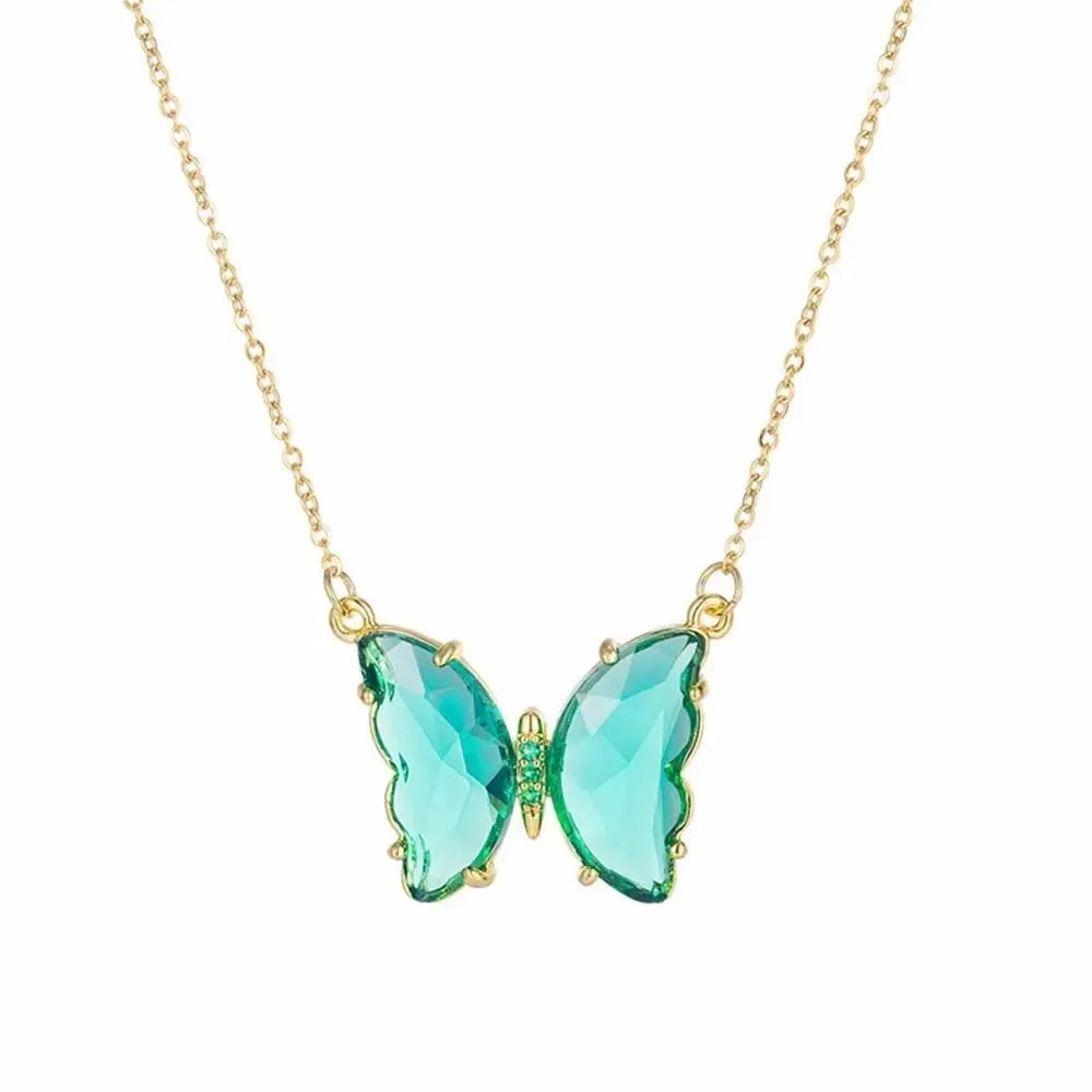 AVR Jewels pretty blue crystal butterfly pendant necklace for women and Girls - Utilityhubb