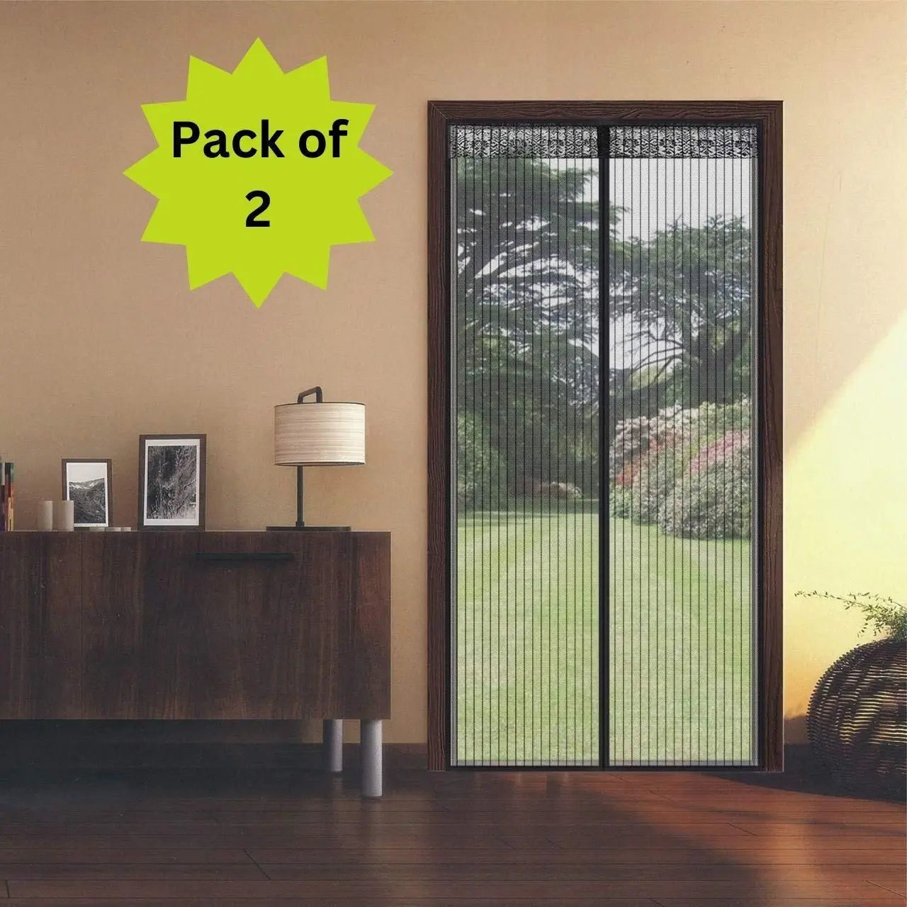 Anti mosquito Curtain -Mesh Screen Net Home Magnetic Foldable Anti Mosquito Door Curtains (Pack of 2) Utilityhubb