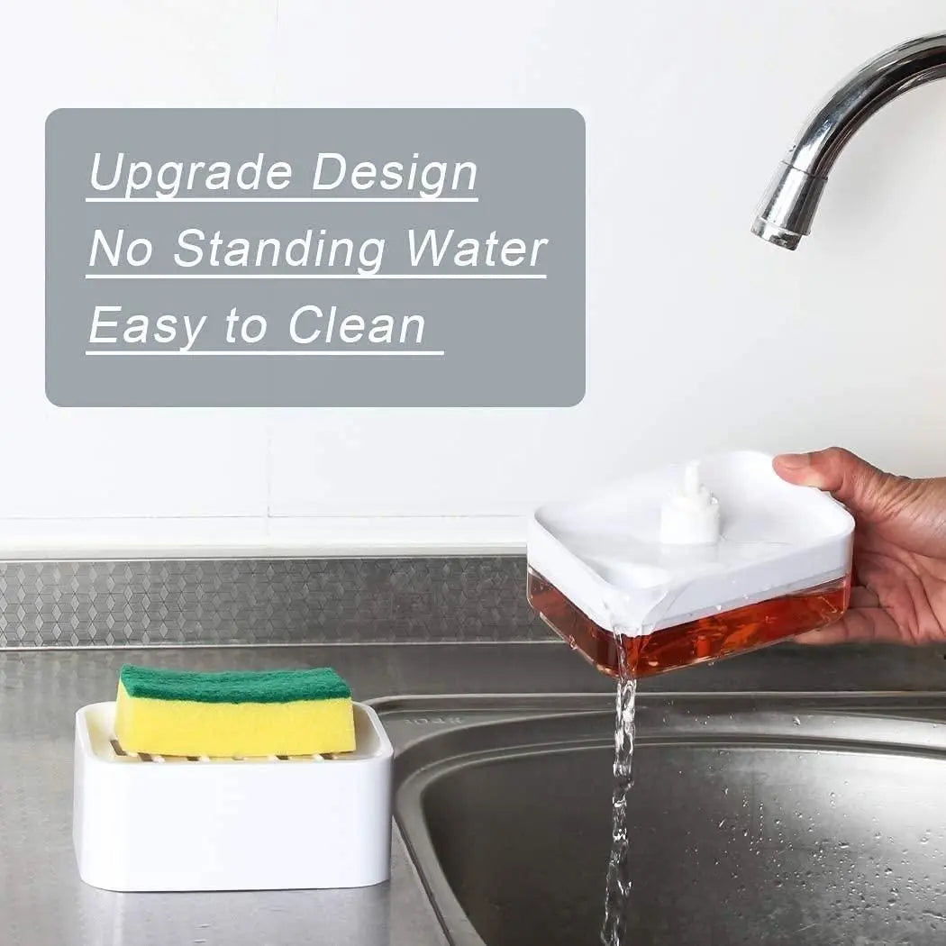 Liquid Soap Dispenser with Sponge Holder for Kitchen Sink Utilityhubb