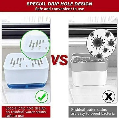 Liquid Soap Dispenser with Sponge Holder for Kitchen Sink Utilityhubb