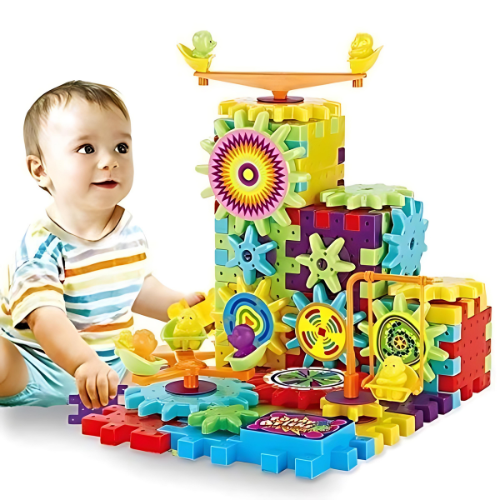 Battery Operated 81pcs Rotating Building Blocks with Gears for STEM Learning -utilityhubb 