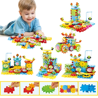 Battery Operated 81pcs Rotating Building Blocks with Gears for STEM Learning -utilityhubb 