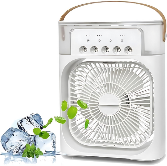 Multifunction USB electric fan air cooler with mist spray