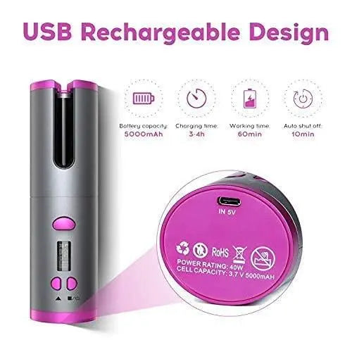 Usb Rechargeable Hair Curler - Utilityhubb